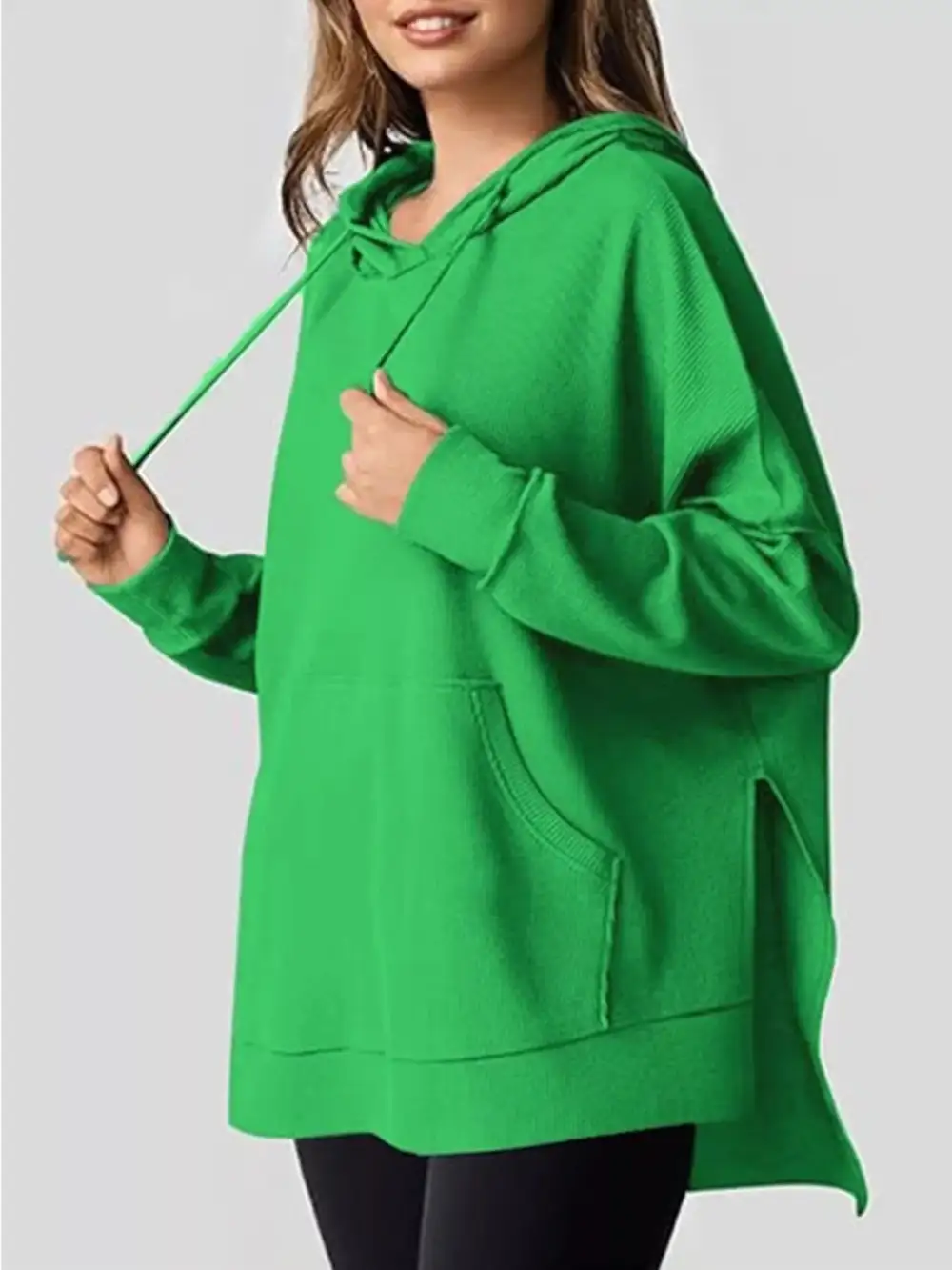 Refined Drawstring Pocketed Oversized Hoodie