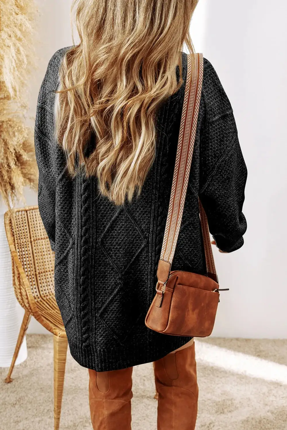 Sweater Round-Neck Knit Casual Dress