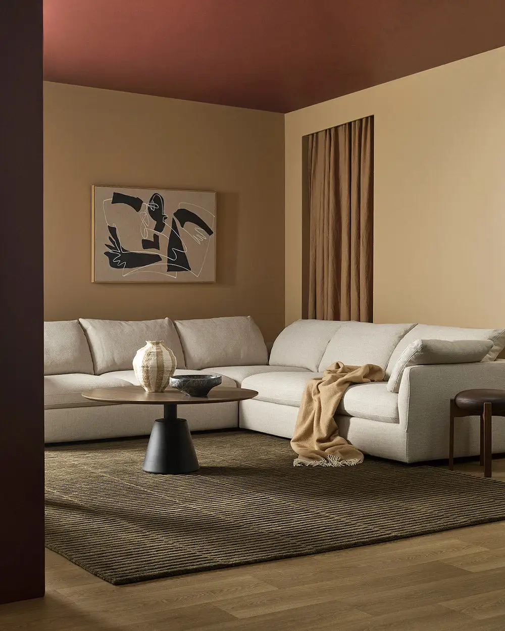 Wool Linear Contemporary Distinctive Area Rug