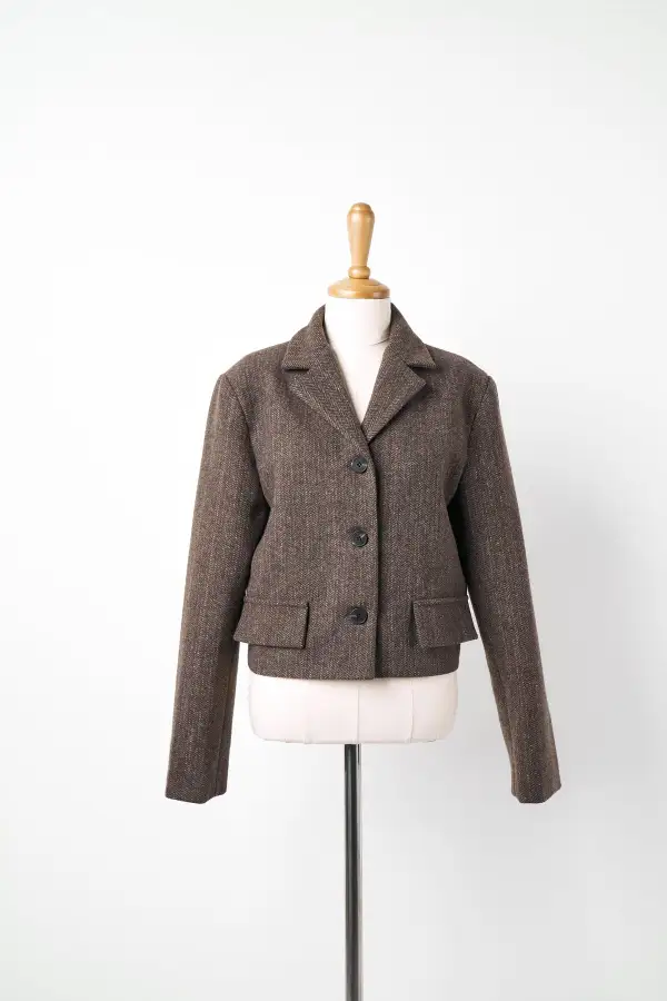 Herringbone Crop Jacket