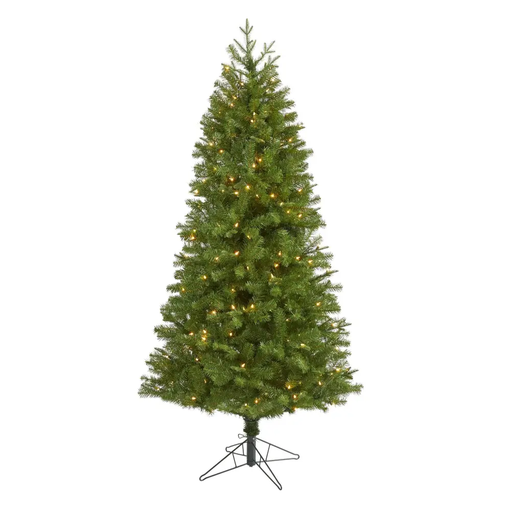 Vancouver Spruce Artificial Christmas Tree with Warm Lights and Bendable Branches