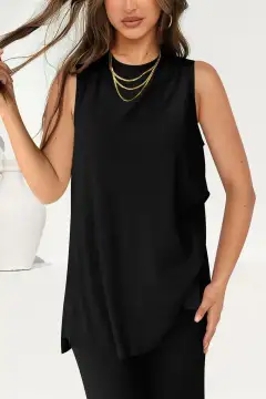 Relaxed Round-Neck Pants Matching Set