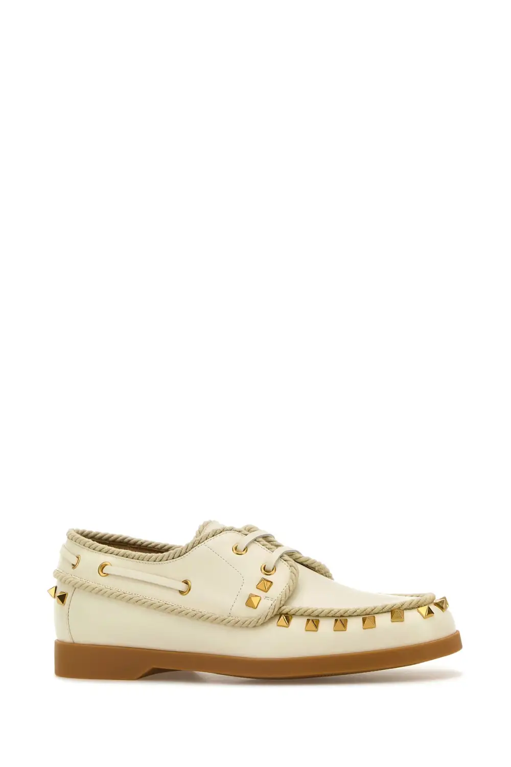 Studded Smooth Leather Lace-Up Shoes