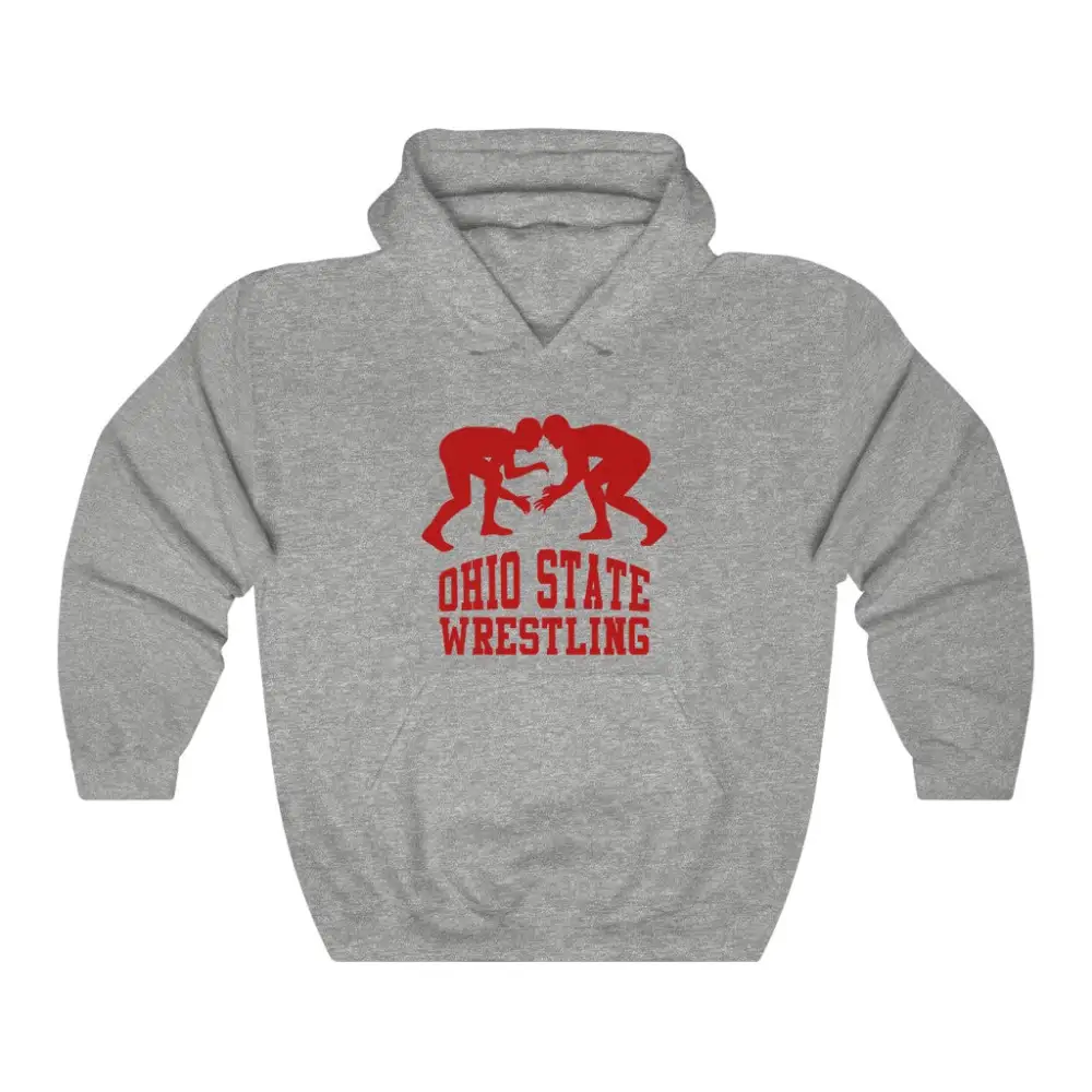 Relaxed Bold Print Wrestling Graphic Pullover Hoodie