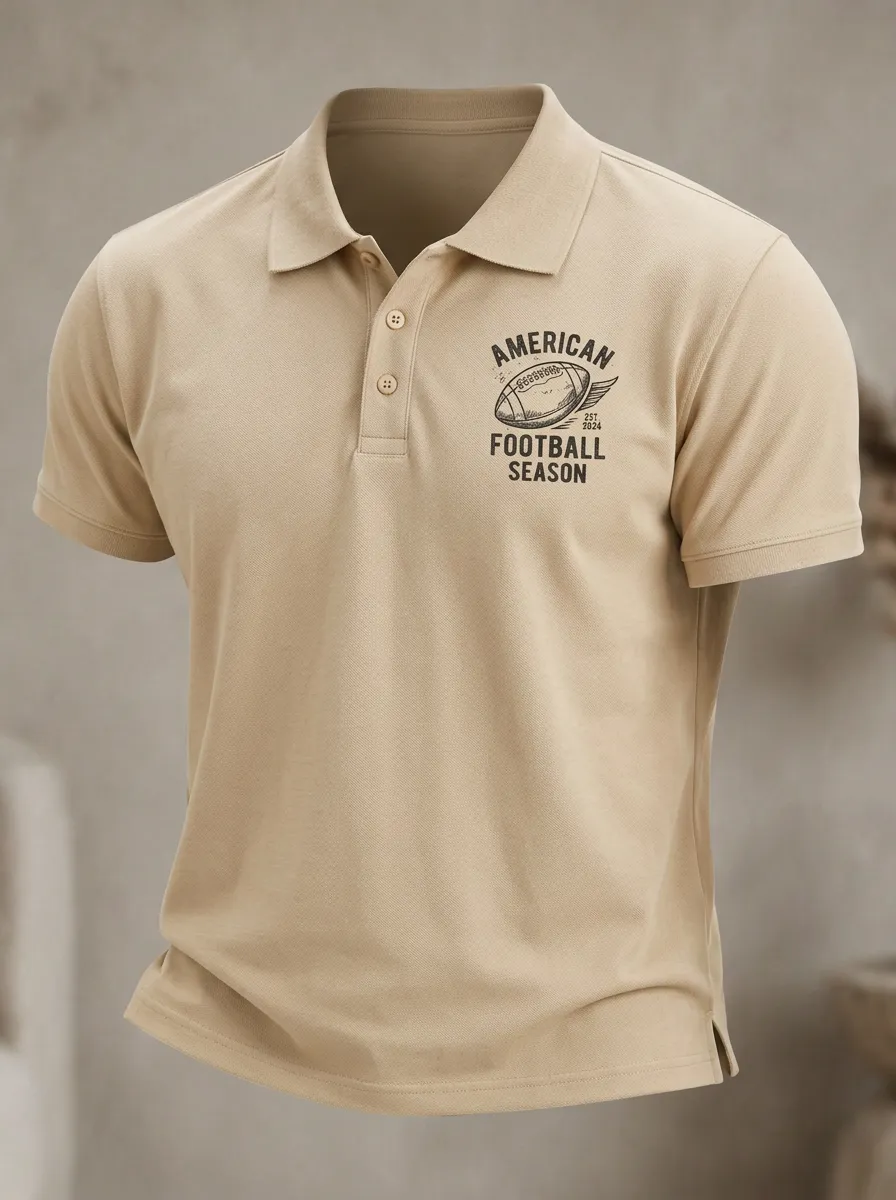 Football Inspired Casual Polo Shirt