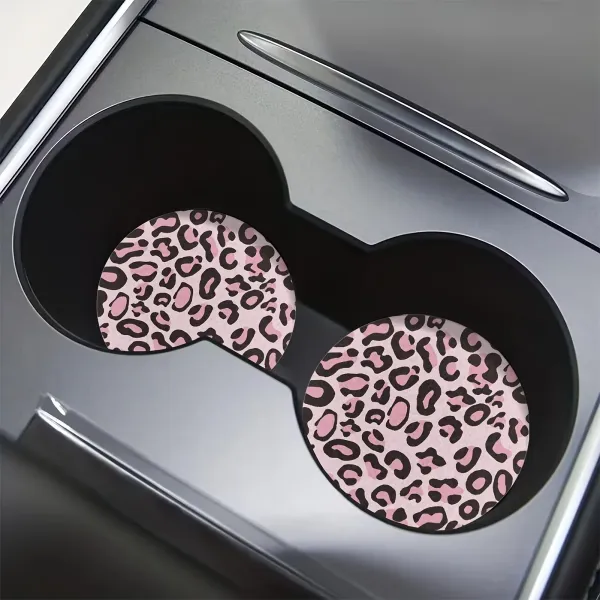 2-Pack Leopard Car Coasters