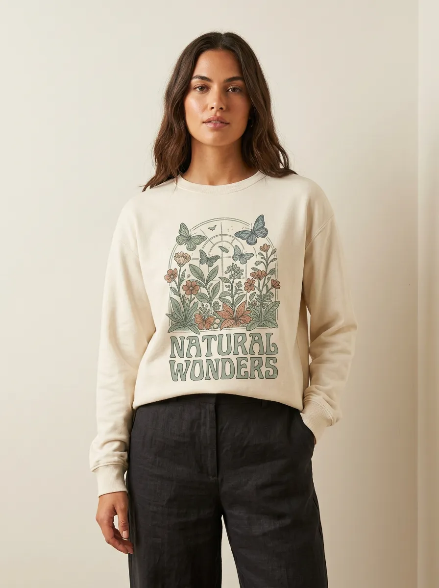 Nature Lover Butterfly Floral Natural Wonders Sweatshirt