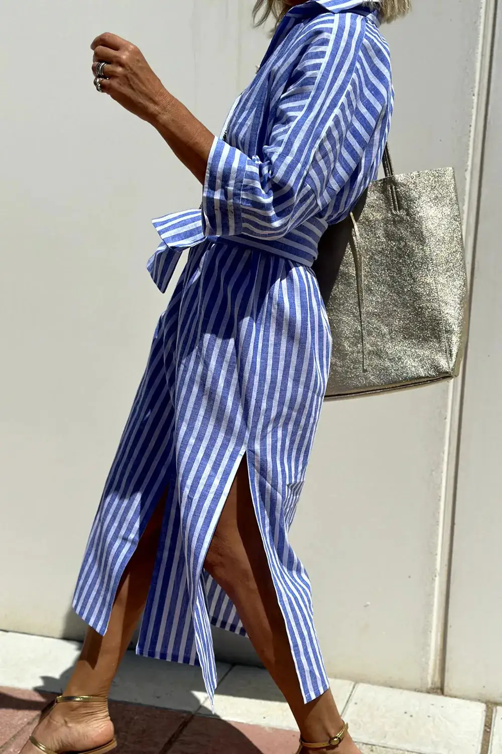 Three-Quarter-Sleeve Casual Dress
