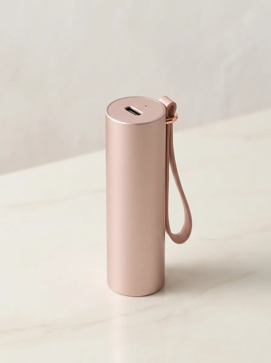 Rose Gold Cylinder Portable Power Bank
