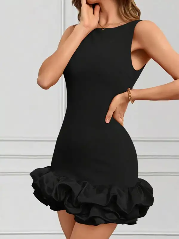 Ruffled Sleeveless Mini Dress