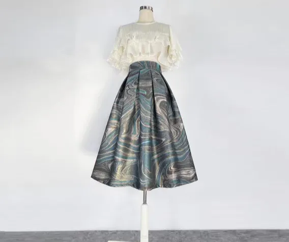 Modern Summer Embroidered High Waist Skirt