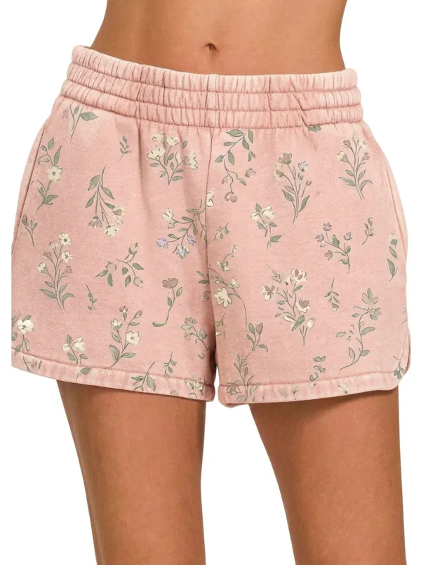 Women's Vintage Floral Botanical Printed Shorts