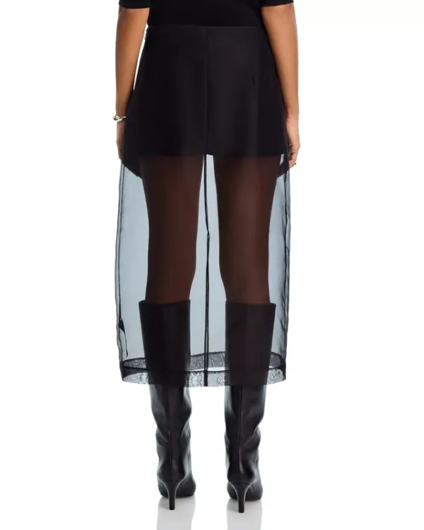 Semi Sheer Lined Skirt