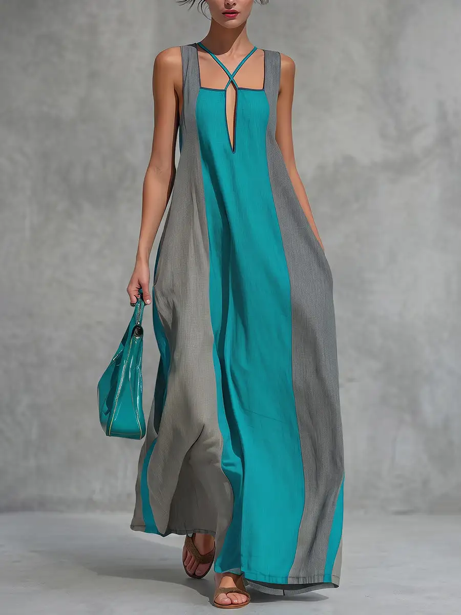 Cross Neck Maxi Dress