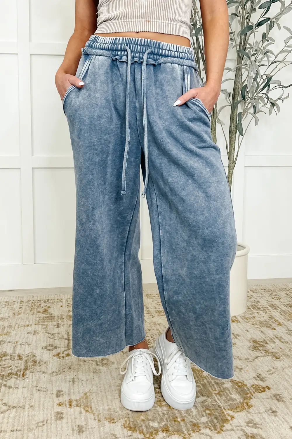 In Or Out Wide Leg Cropped Pants