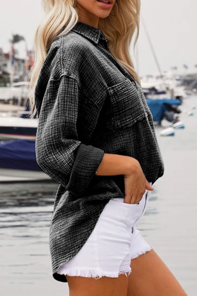Crinkle Texture Textured Blouse