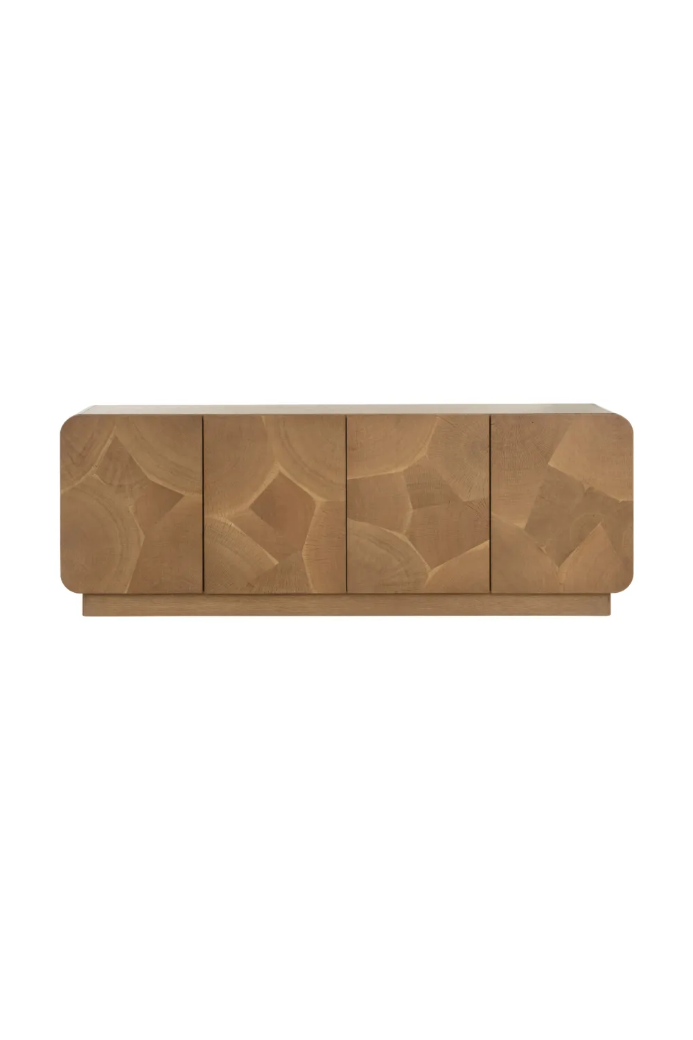 Patterned Oak Four-Door Sideboard