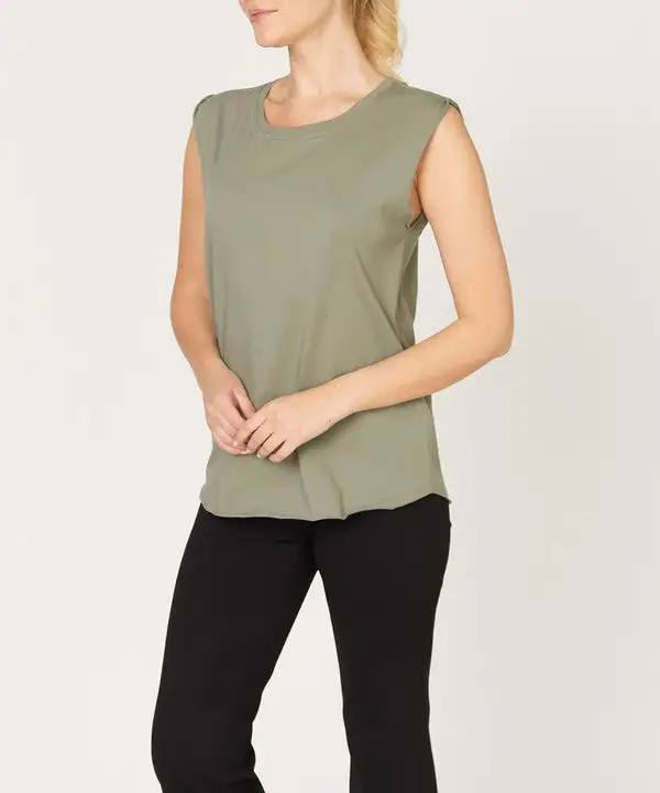 Crew Neck Sleeveless Tank Top