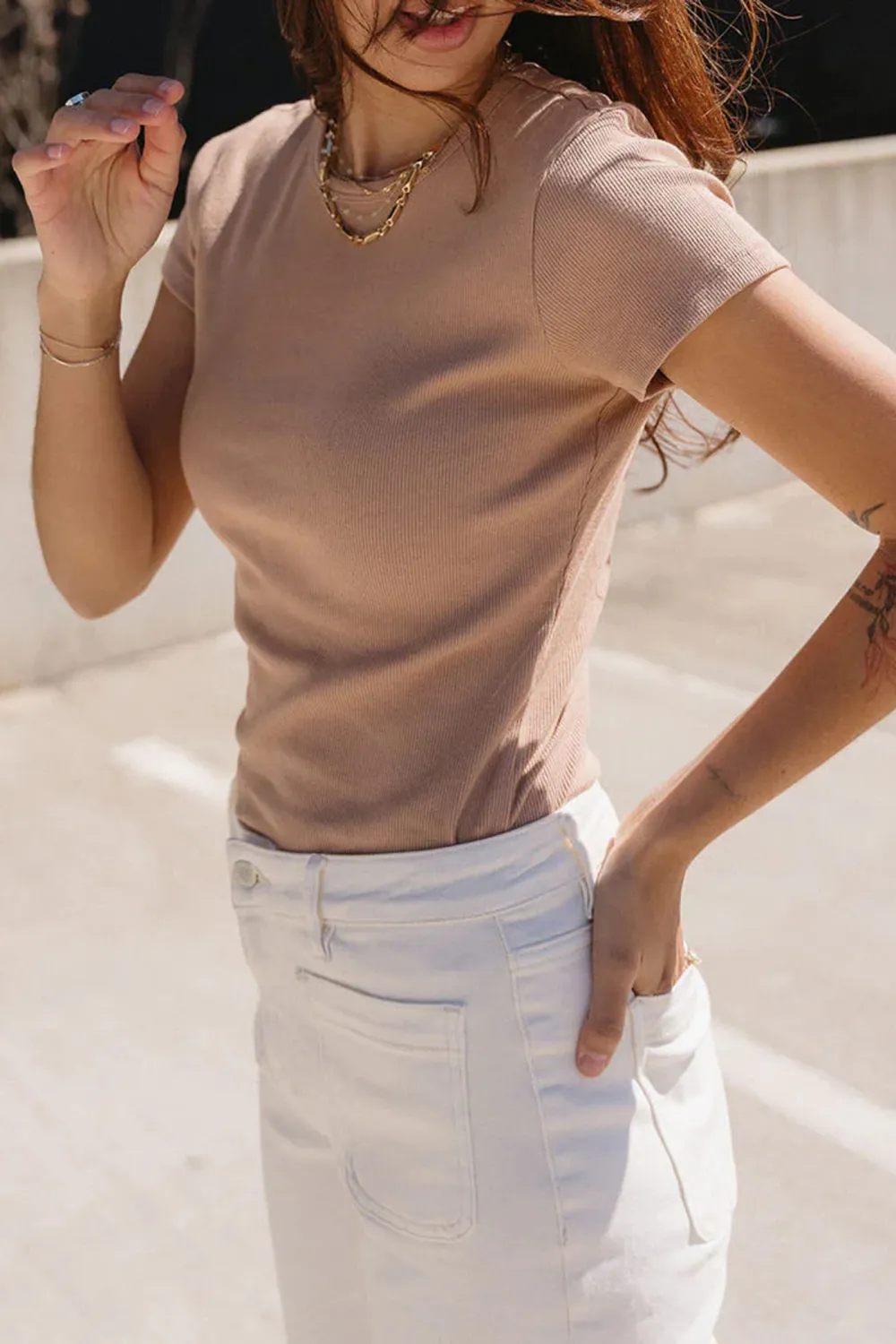 Classic Ribbed Round Neck T-Shirt