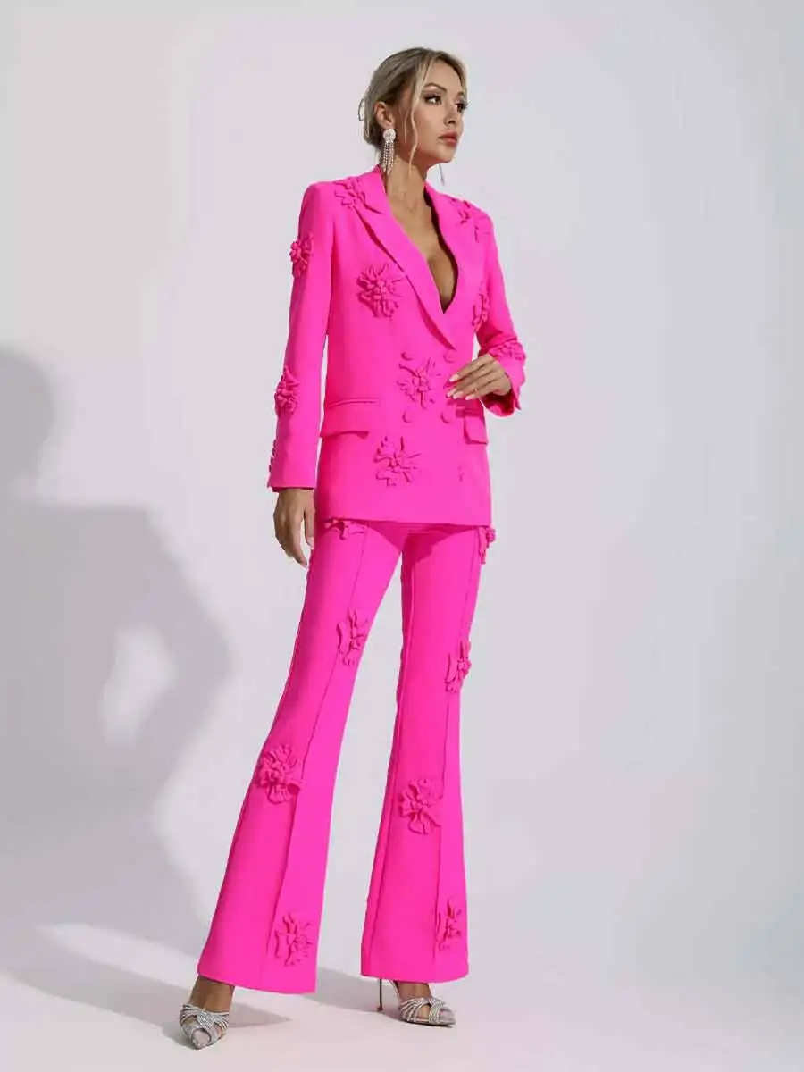 Heidi Jacquard Floral Suit Two Piece Set