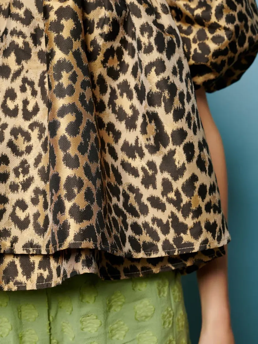 Leopard Jacquard Top