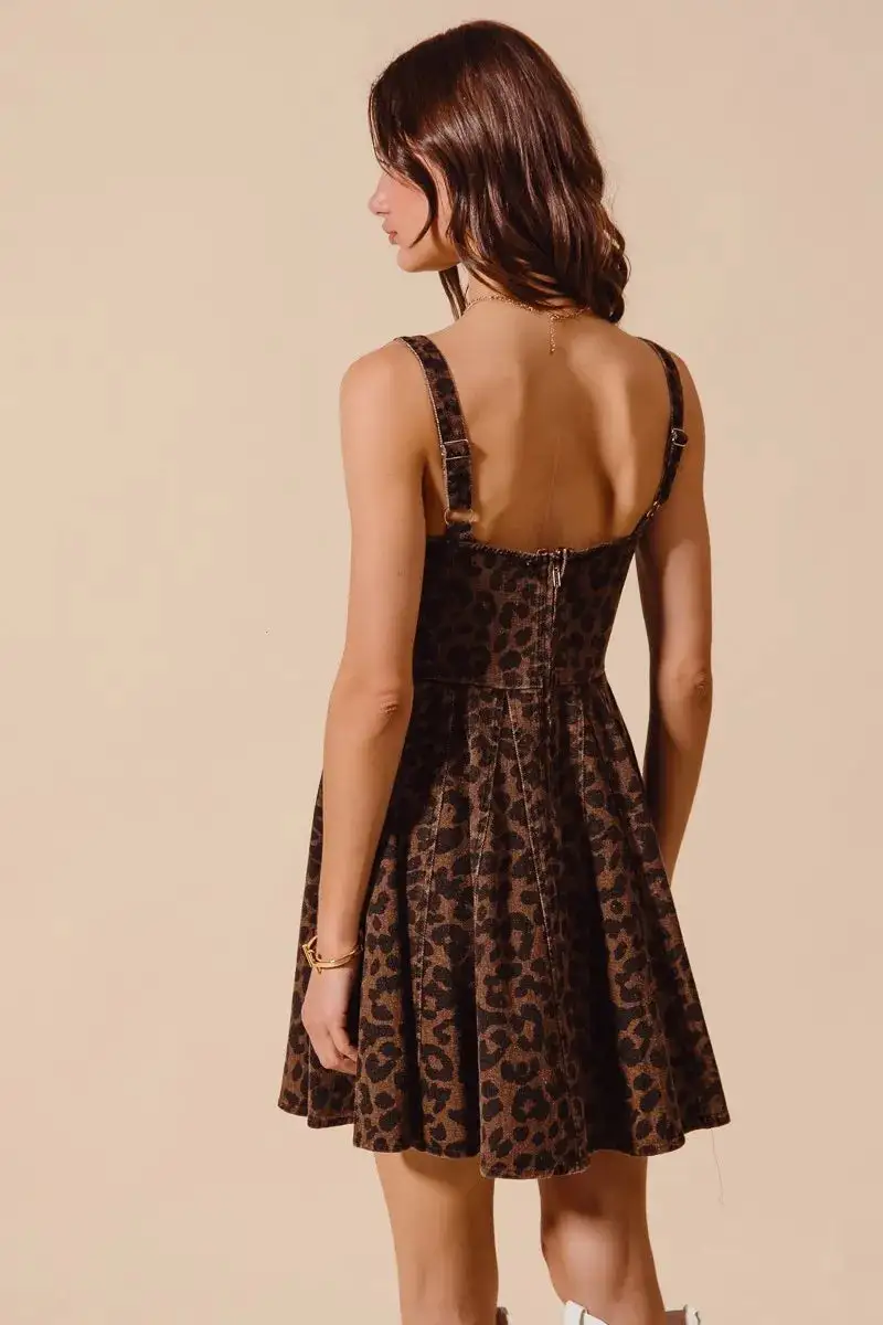Mineral Leopard Flare Mini Dress