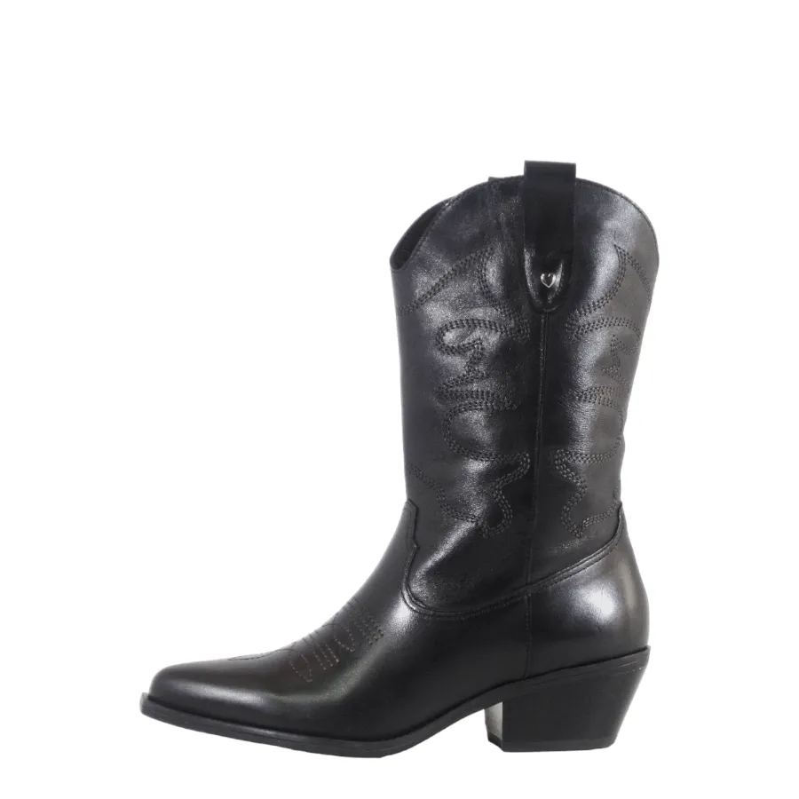 Leather Cowboy Ankle Boots