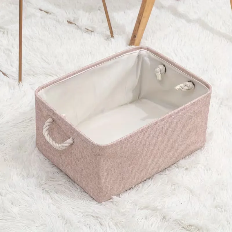 Fabric Storage Bin with Rope Handles