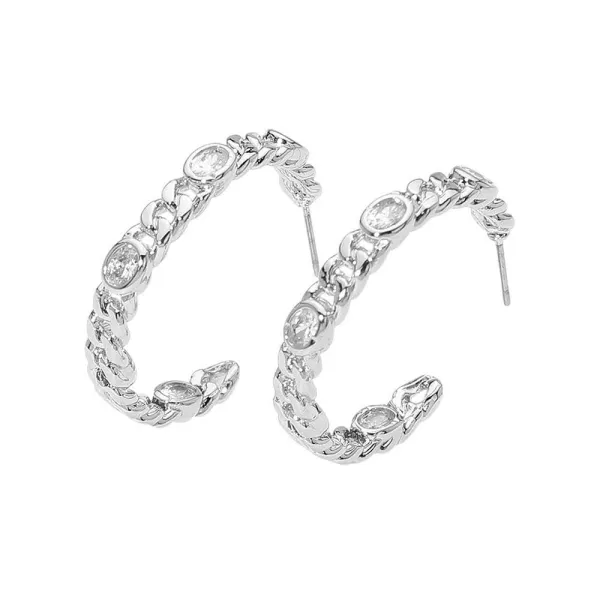 Crystal-Look Hoop Earrings