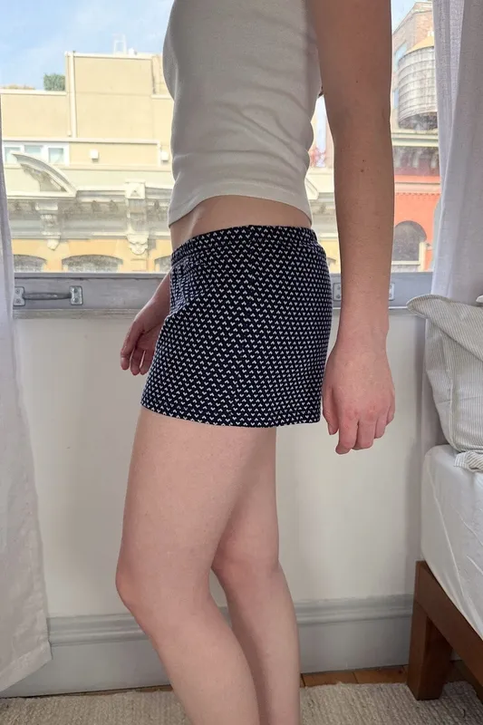 Navy Heart Pattern Shorts