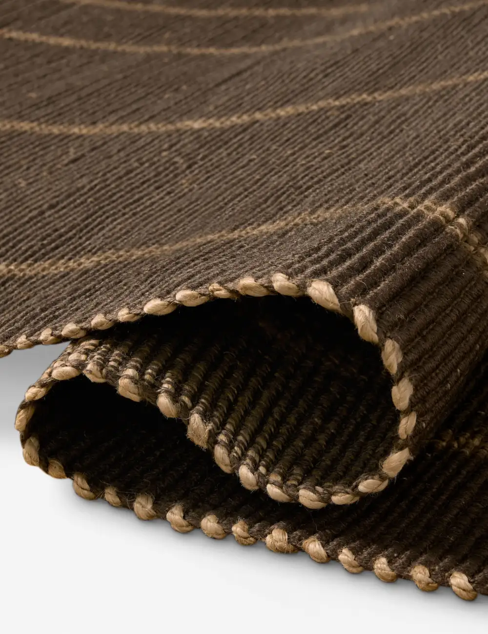 Striped Tonal Textured Handwoven Jute Area Rug