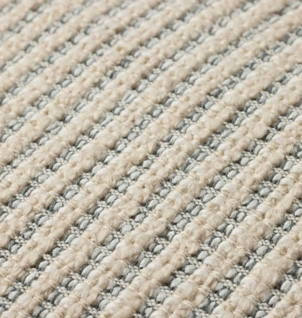 Natural and Blue Woven Pattern Square Sofa Throw Pillow