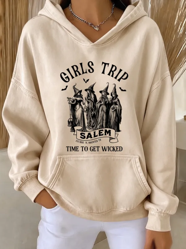 Women's Witch Printed Hoodie