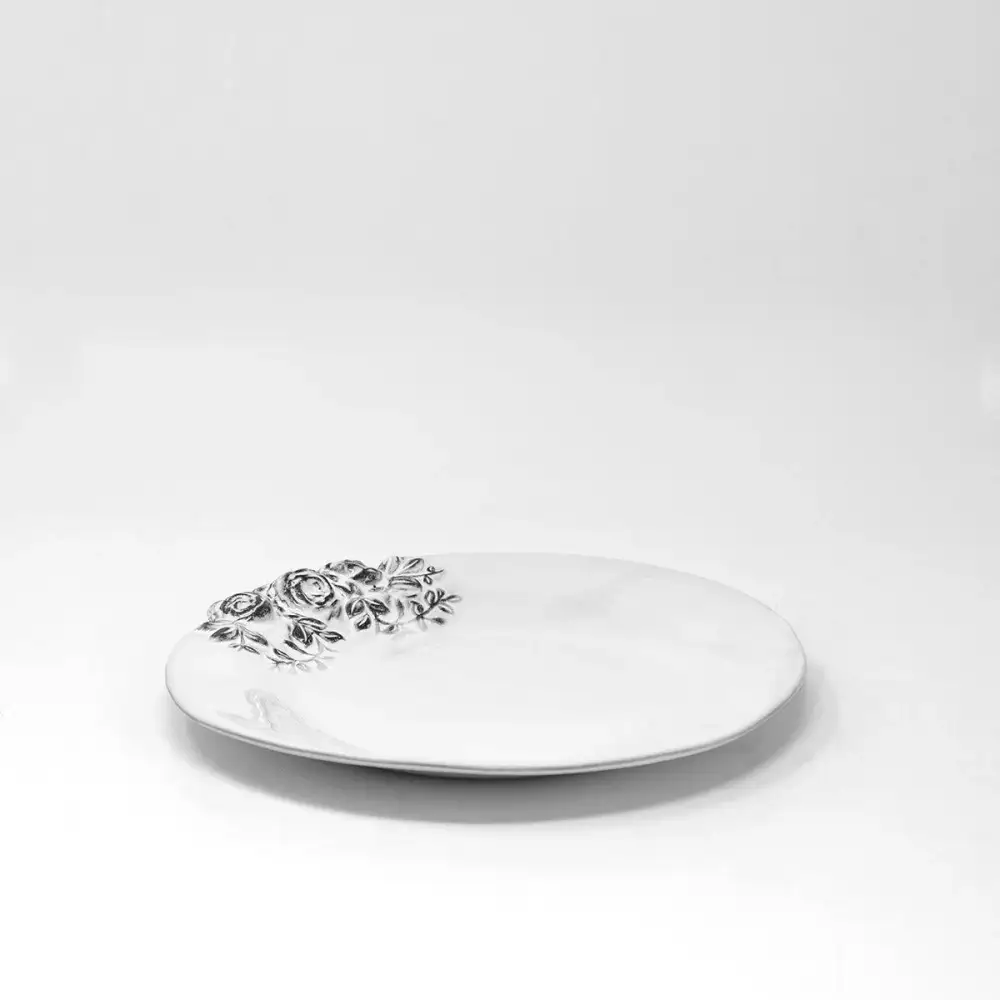 Rose Plate Kitchen Tableware Piece