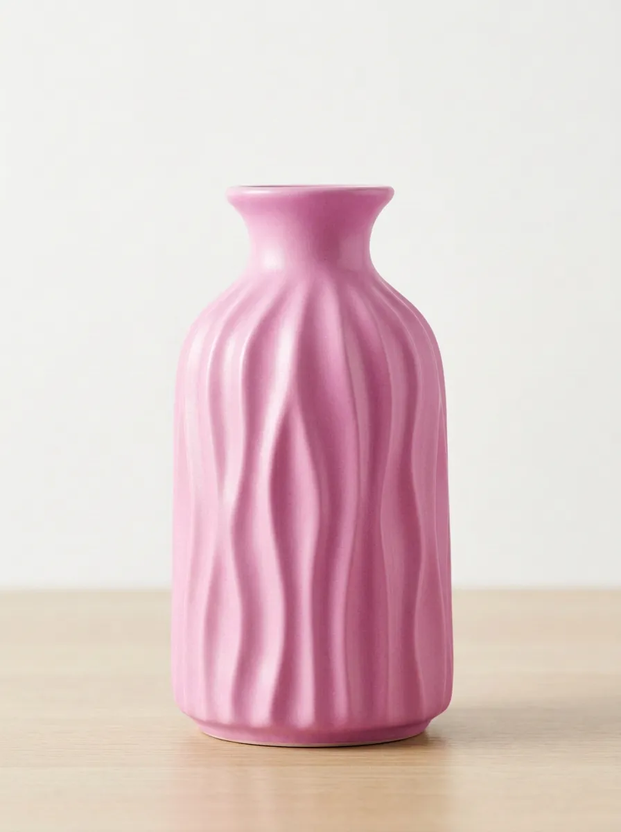 Minimalist Wavy Textured Printed Vase