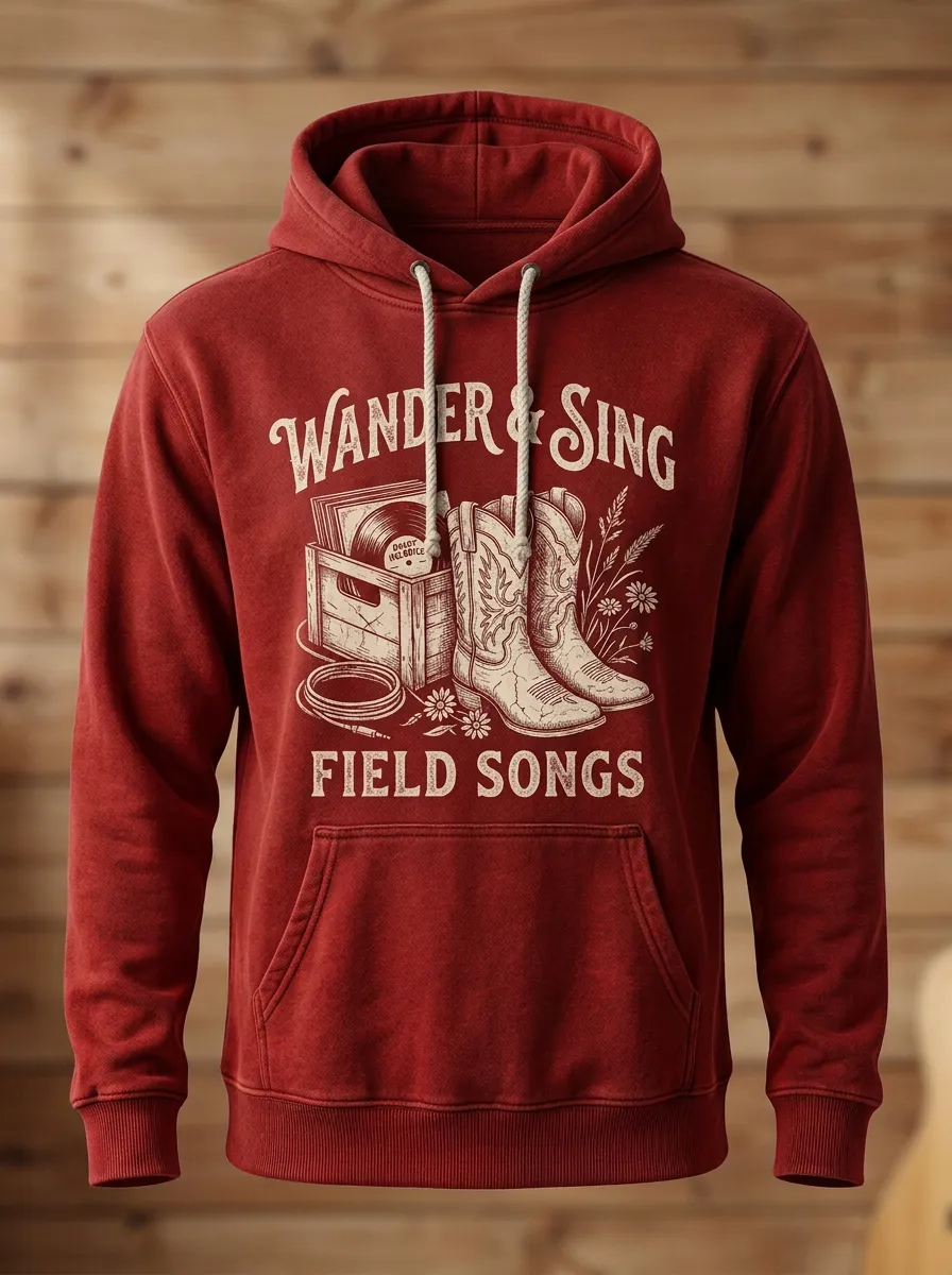 Cowboy Cowboy-Boot Country Music Graphic Hoodie