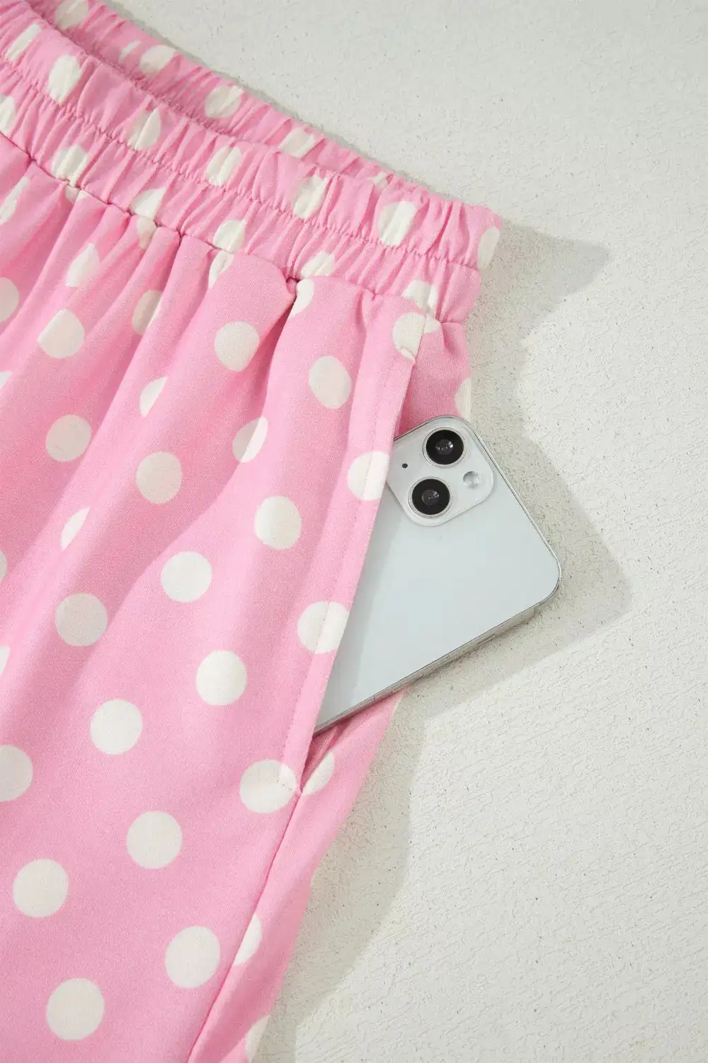 Refined Refined Polka-Dot Top and Shorts Matching Set