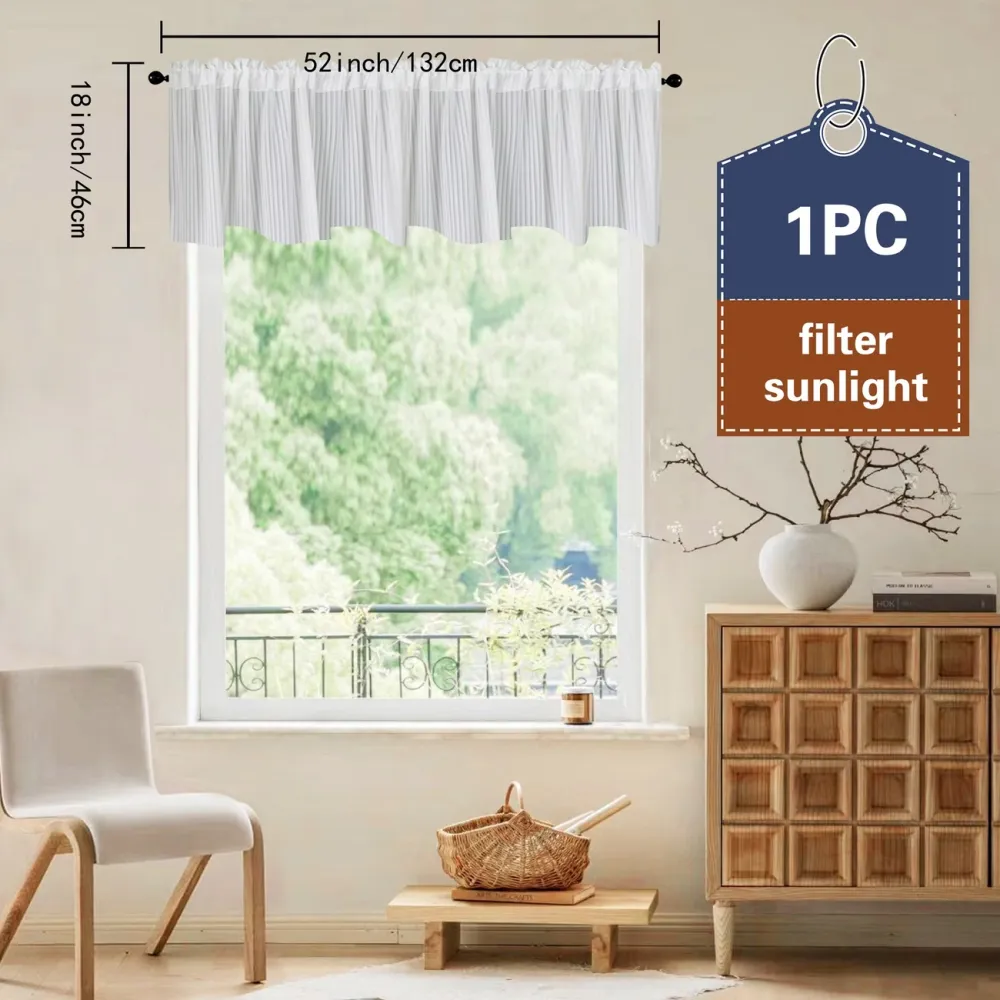 Sheer Pleated Short Curtains