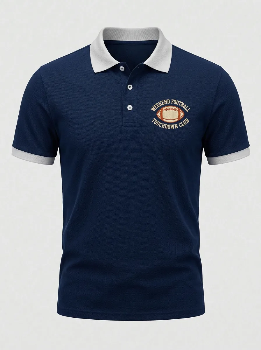 Men's Weekend Football Touchdown Club Printed Polo Shirt