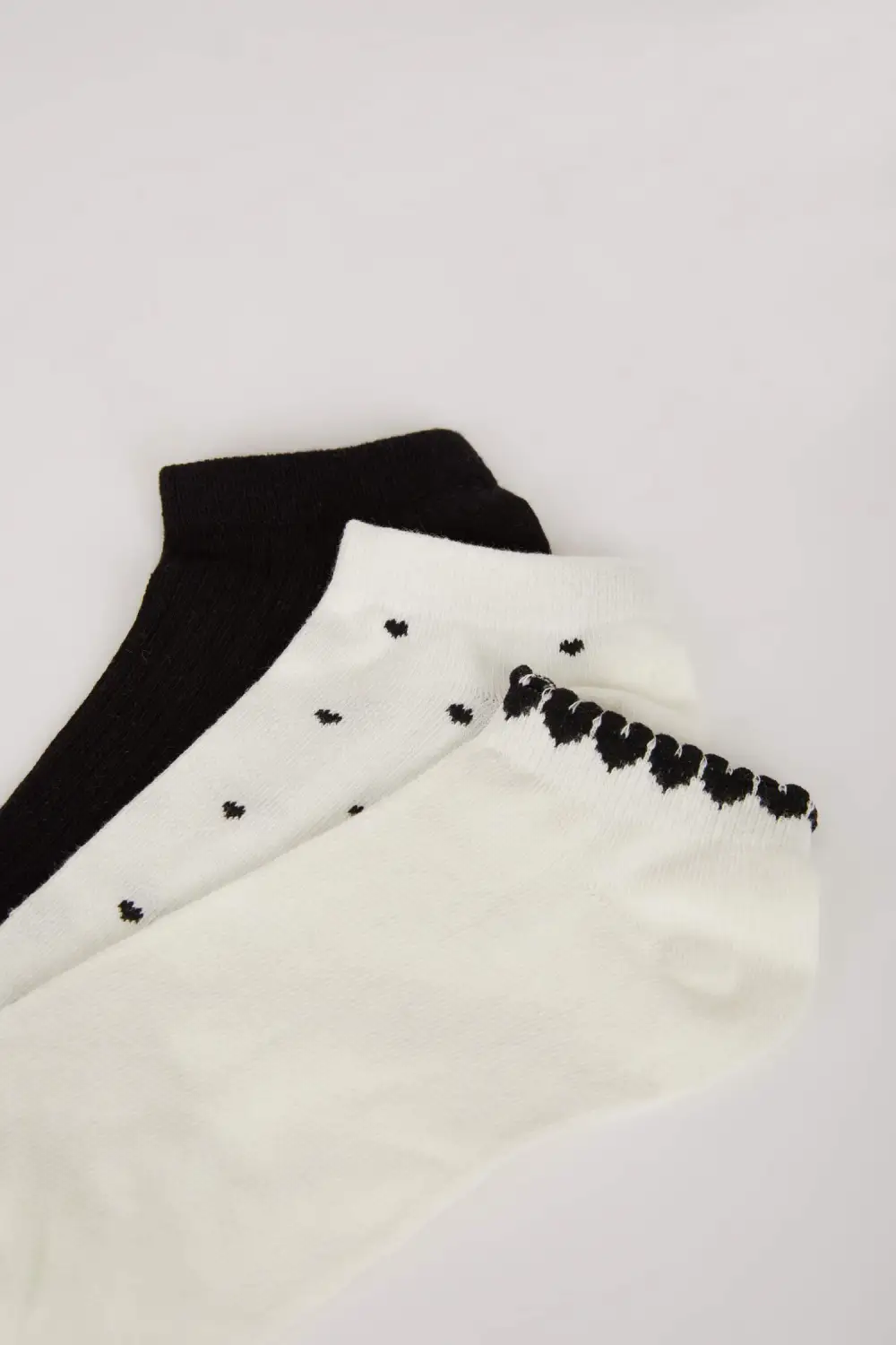 Three Pairs Of Heart-Shaped Patterned Ankle Socks