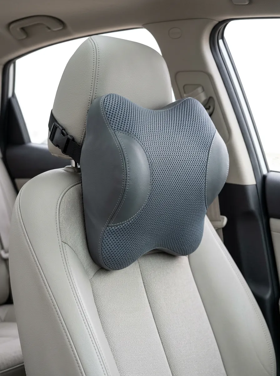 Neck-Support Leather-Texture Ergonomic-Style Car Neck Support Pillow