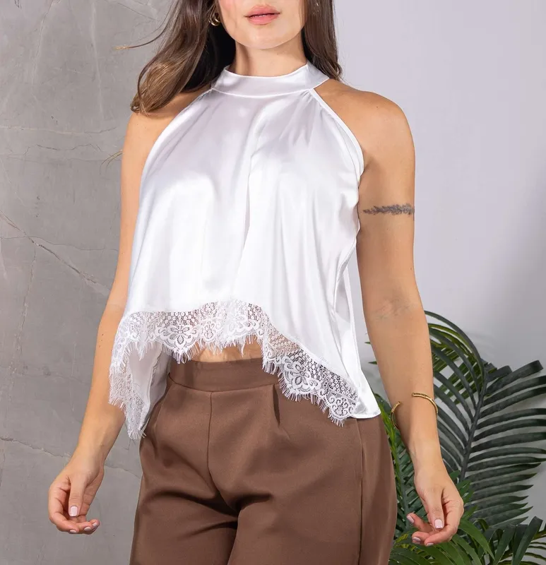 Smooth Halter Neck Blouse