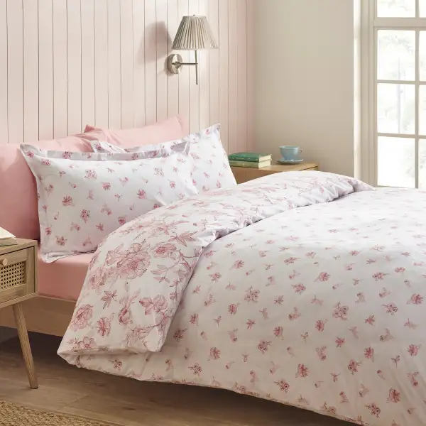 Relaxed Bedroom Reversible Floral Linen Duvet Cover Set