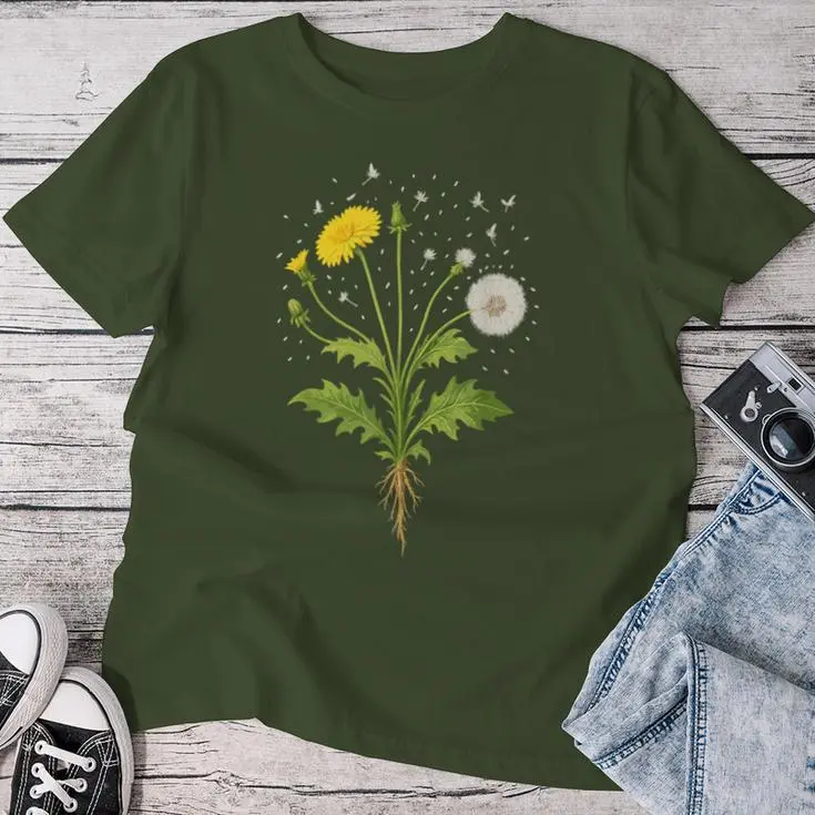 Vintage Wildflower Nature Plant Roots Women T-shirt