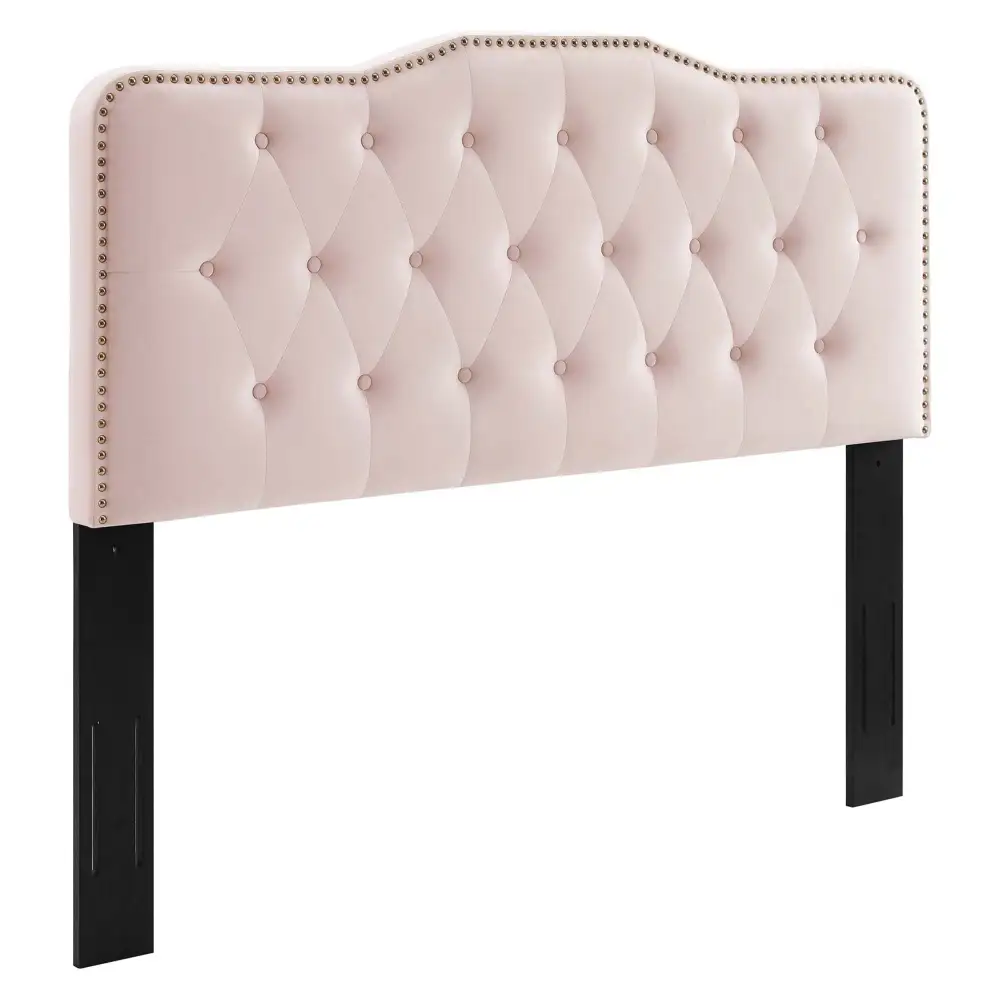 Button Tufted Nailhead Trim Tufted Performance Velvet Headboard