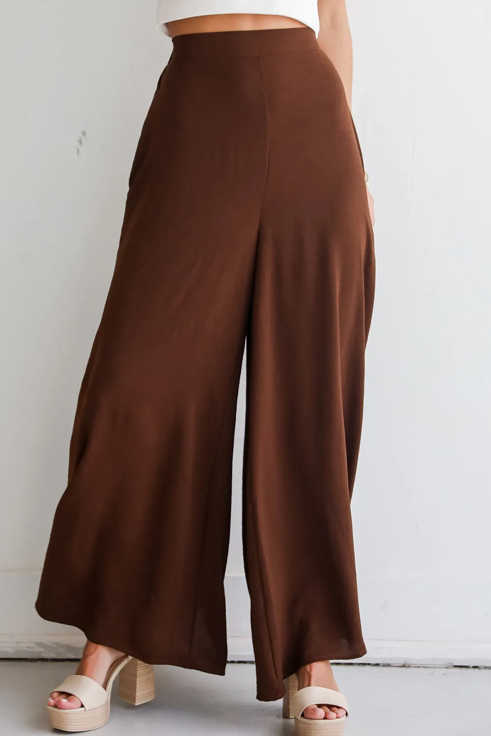 Slight Stretch Wide Leg Pants