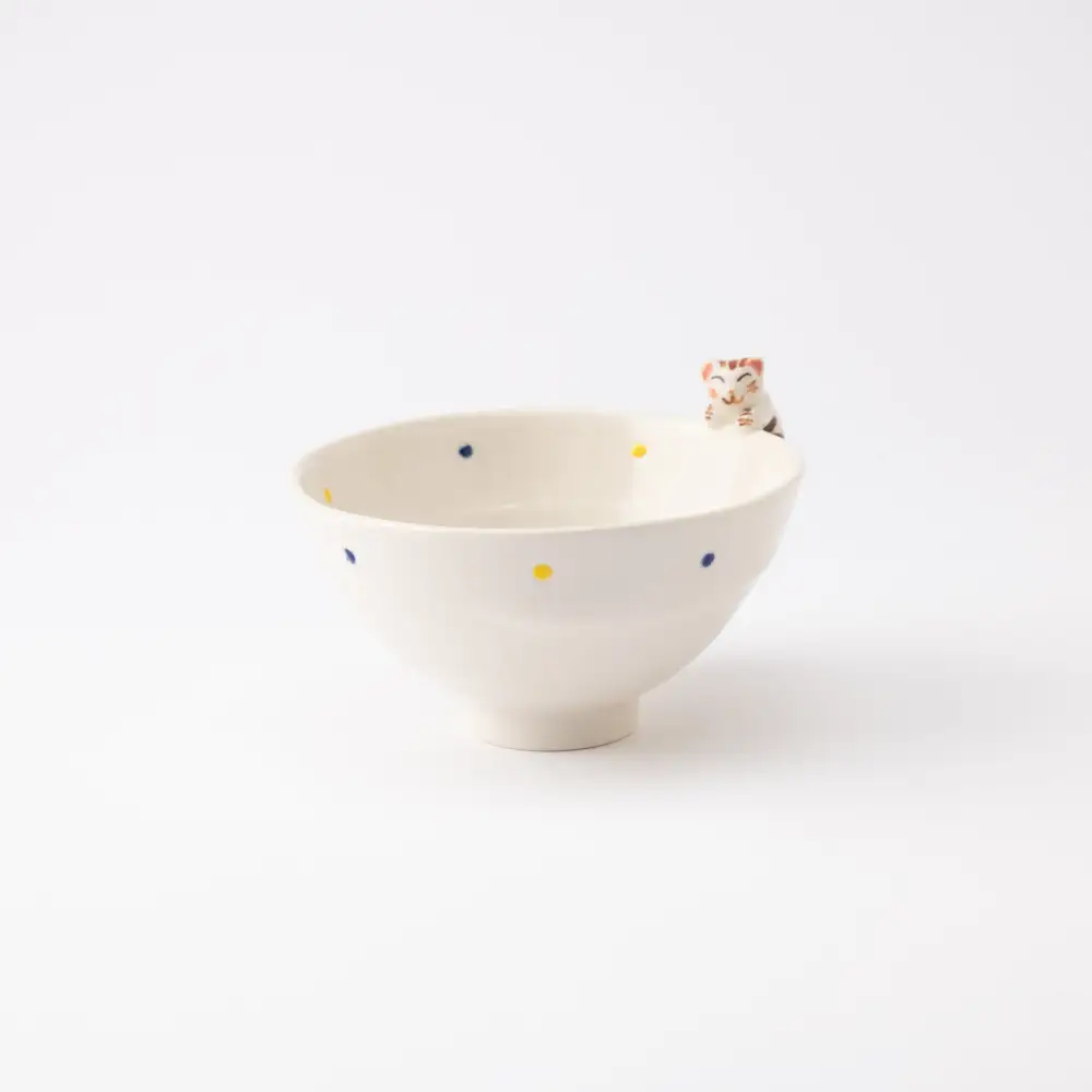 Refined Cat Porcelain Rice Bowl