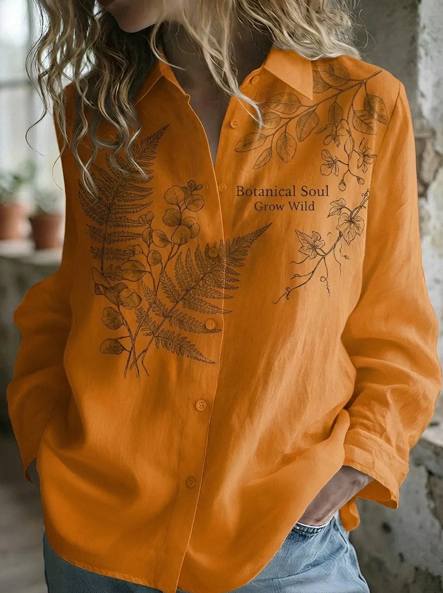 Botanical Soul Fern Casual Shirt Modern