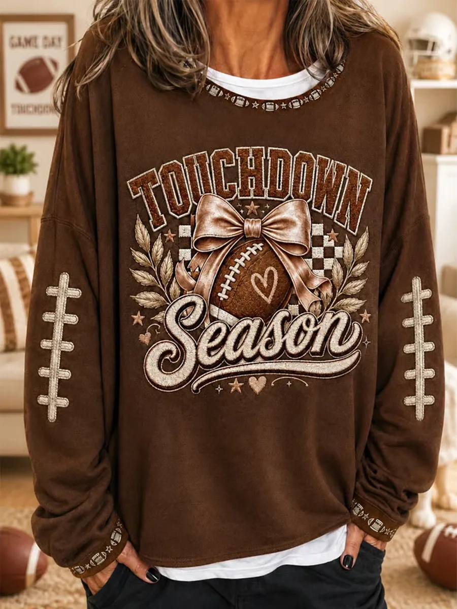 Women's Football Printed Casual Sweatshirt