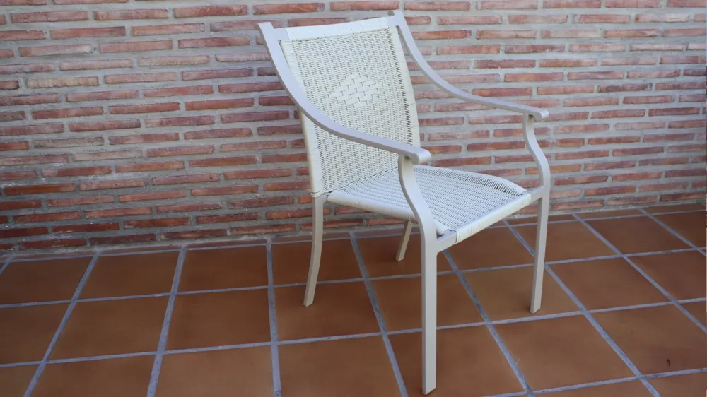 Gray Rope Patio Dining Chair